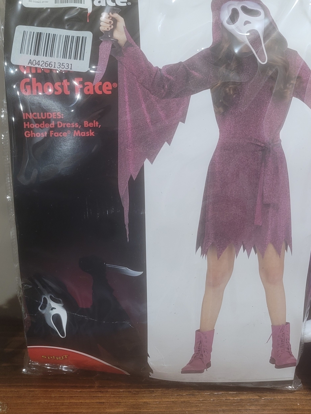Spirit Ghost Face Kids Purple Hooded Costume Dress with Mask